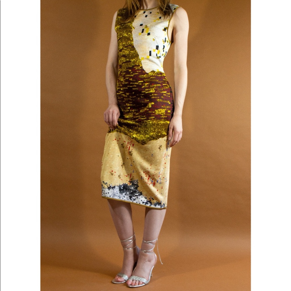 Givenchy abstract pixel print bodycon dress.